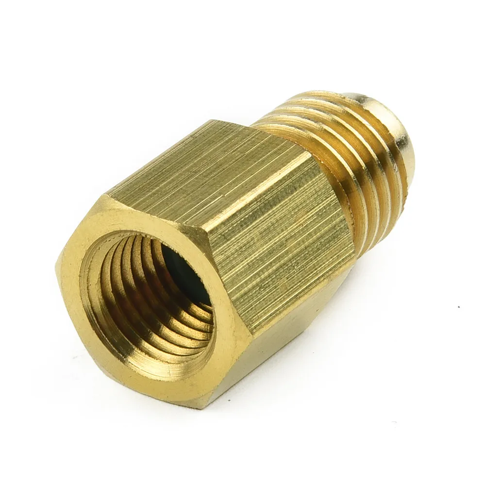 

1pc Brass R134A R12 Car Conditioner Adapter Quick Coupling 1/2\\\" ACME Male 1/4\\\" SAE Auto Replacement Accessories