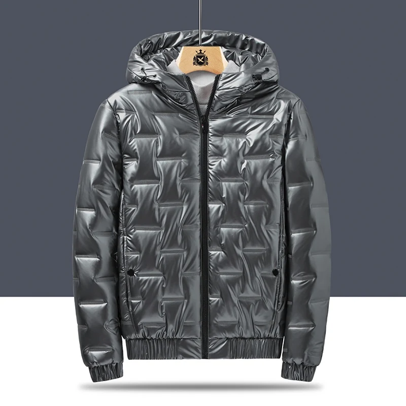 2022 Autumn Bubble Padded Clothes Winter Jackets Men Bright Parka Thickened Warm Silver Waterproof Jackets Men Down Coats S-6Xl