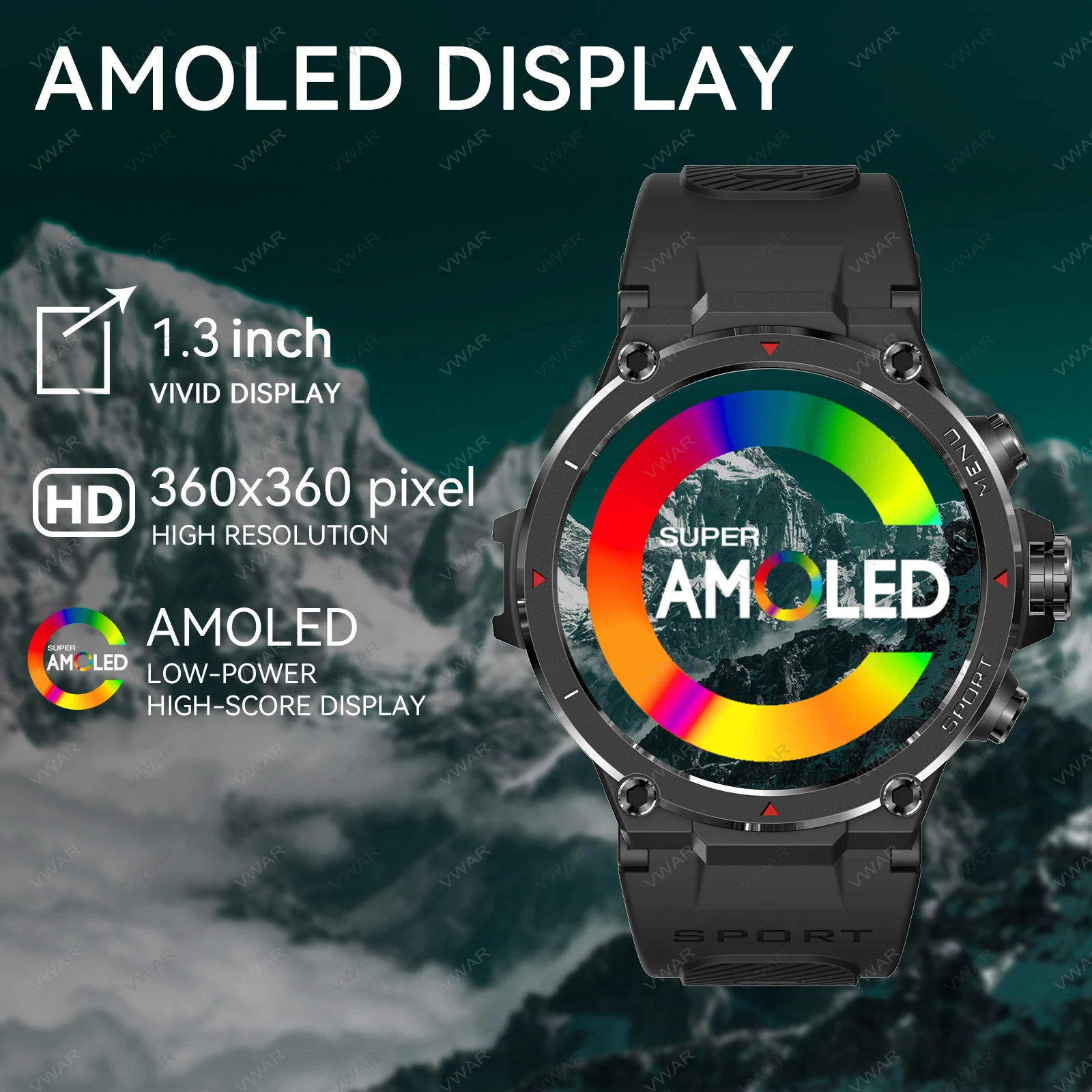 GPS AMOLED уличные Смарт-часы Stratos 2 военные 5 АТМ плавание кислород в крови спортивный