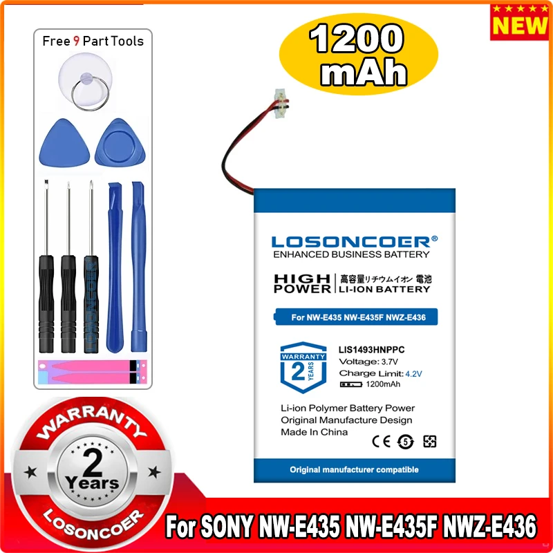 1200mAh LIS1493HNPPC для SONY NW-E435 NW-E435F NWZ-E436 NWZ-E438 NWZ-E436F NWZ-E473 NWZ-E474 NWZ-E475 MP3 MP4 Player Battery