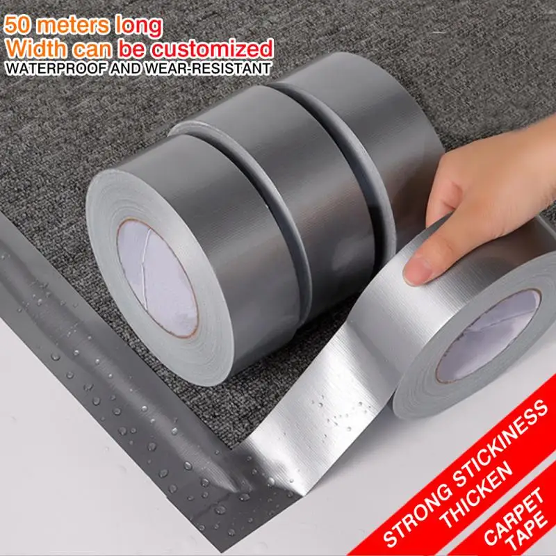 

10m Super Sticky Cloth Duct Tape Carpet Floor Waterproof Tapes High Viscosity Silvery Grey Adhesive Tape DIY Home Decoration