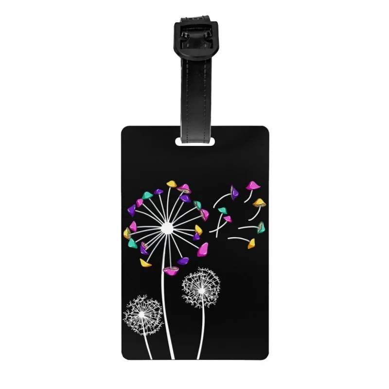 

Волшебный чемодан с одуванчиком, бирка для багажа, психоделические галлюциногенные грибы, чемодан, крышка для багажа, идентификационная этикетка