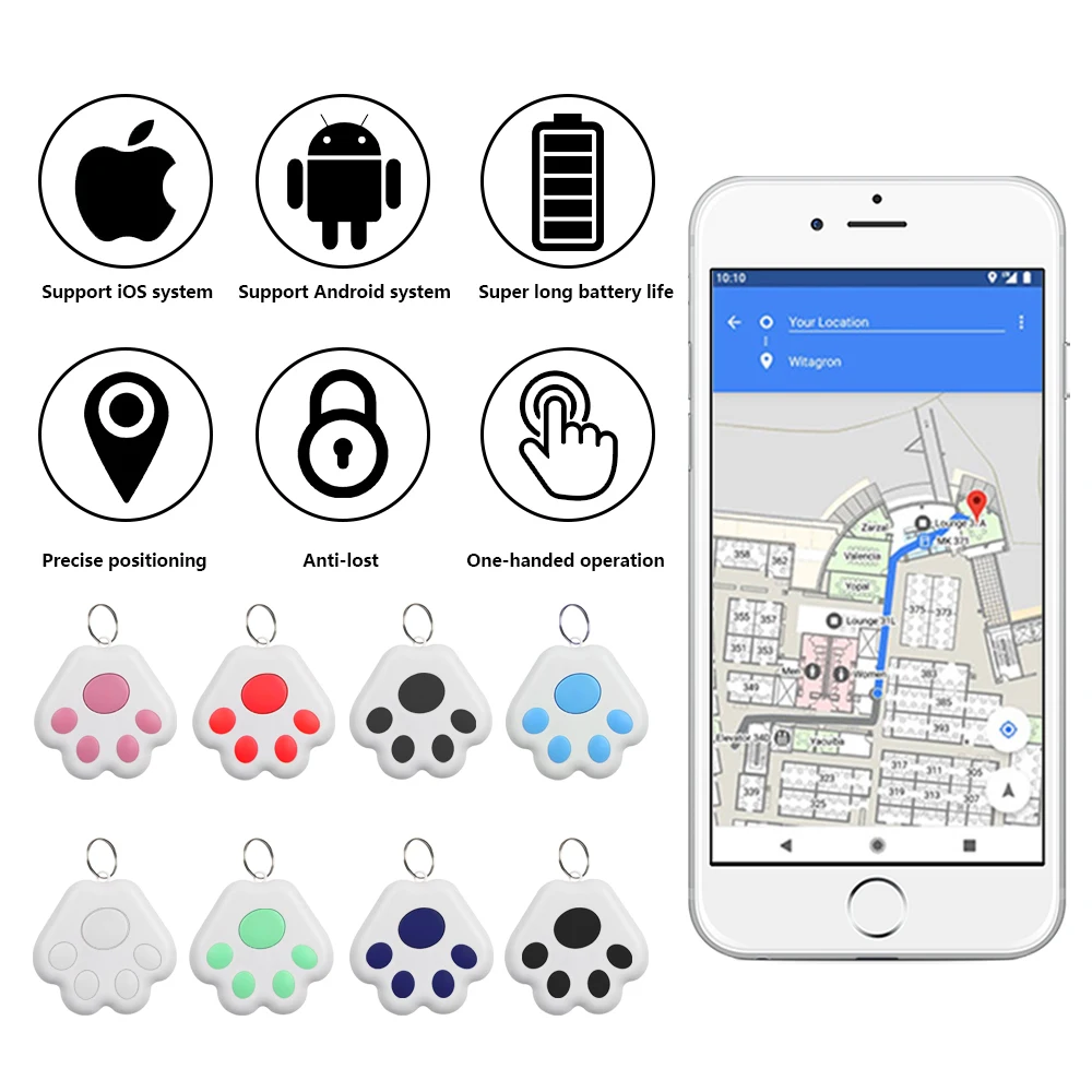 

Smart Bluetooth mobile phone alarm dog claw key chain pendant two-way search locator anti loss device