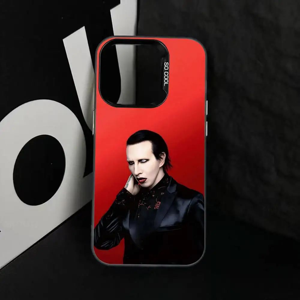 Фото Чехол для телефона S-Singer M-Marilyn M-Manson для iPhone 17, 16, 15, 14, 13, 12, 11 Plus, Pro Max, XS, цветной серебристый чехол-накладка №3