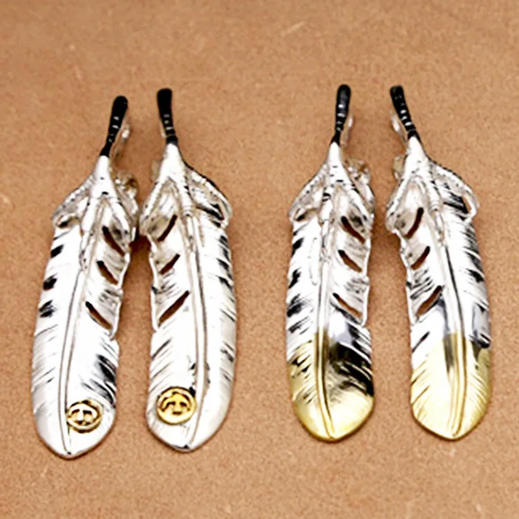Japanese takahashi feather vintage pendants personality jewelry celebrity couple model s925 silver pendant
