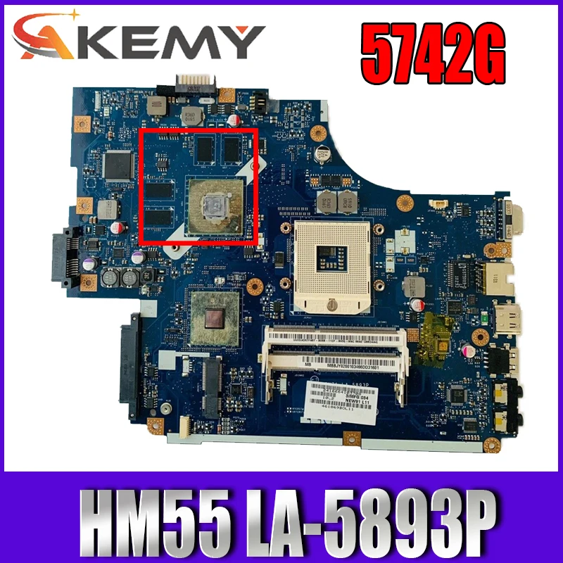 

LA-5893P for ACER 5742 5742G 5741 5741G Laptop motherboard HM55 LA-5891P LA-5894P LA-5893P Test OK Mainboard