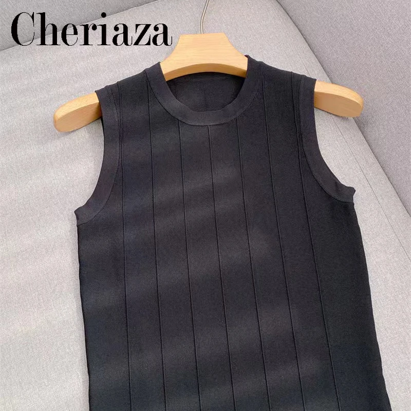 Летнее модное трикотажное платье Cheriaza с бахромой и жемчужной отделкой женское