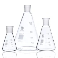 1pcs lab 25ml to 2000ml high borosilicate glass spiral neck with standard mouth 19 24 29 triangular flask conical flask