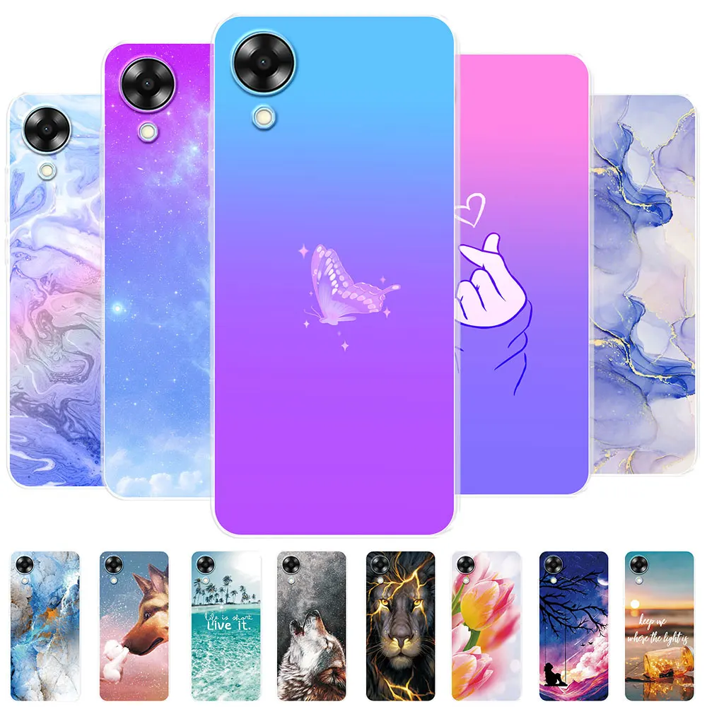 Прозрачный Модный чехол-бампер для OPPO A17K 6 56 дюйма