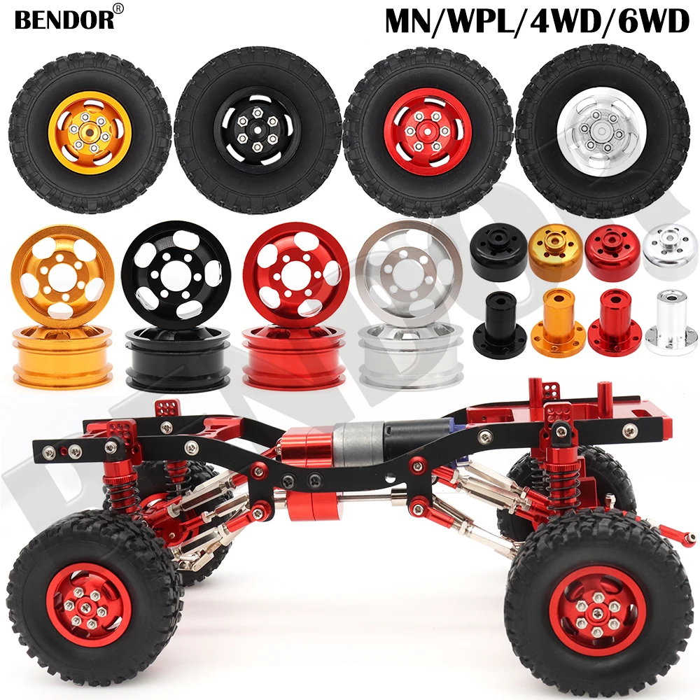 WPL MN JJRC Metal Wheel Rim Tire Skin Wheel Hub For WPL 1/16 C14 C24 B14 B24 4WD 6WD 2.4G Military Buggy Crawler Upgraded Part