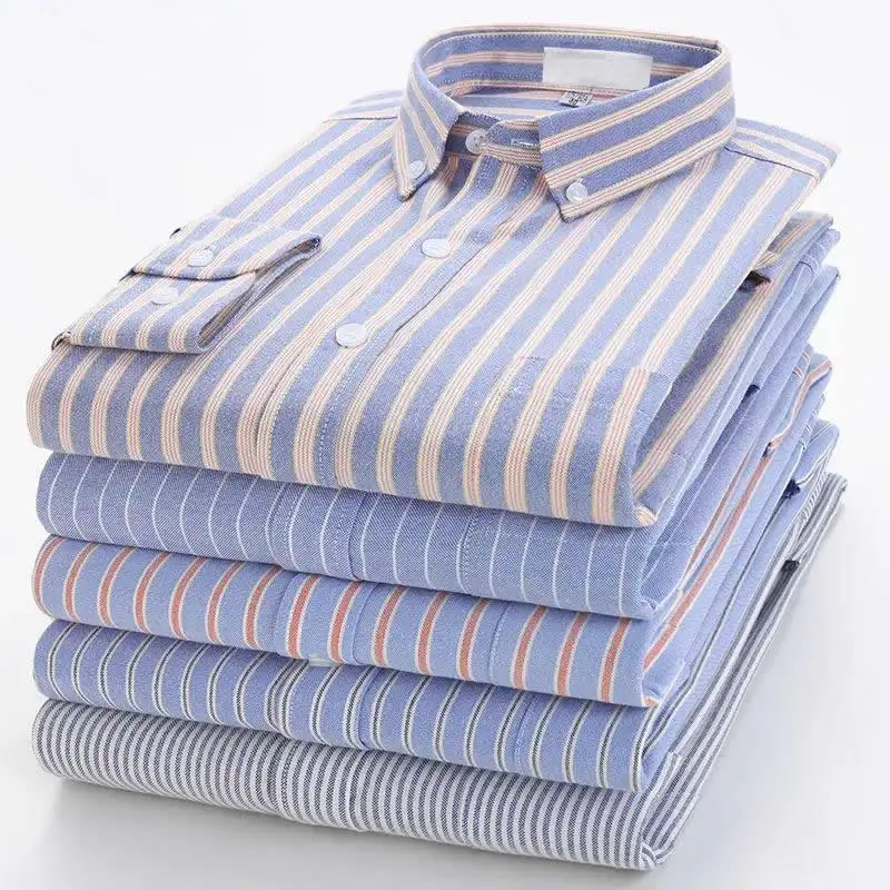 Men's Oxford Shirt Long Sleeve Solid 