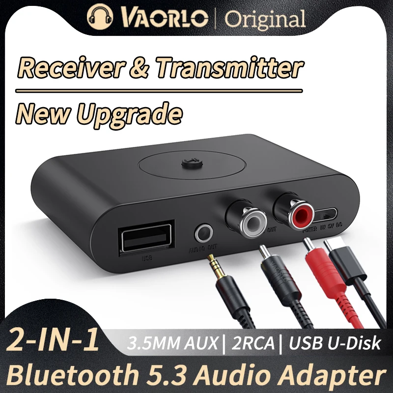 New Upgrade Bluetooth 5.3 Receiver Transmitter 3.5mm AUX RCA USB U-Disk Stereo Music Wireless Audio Adapter For TV PC Speaker