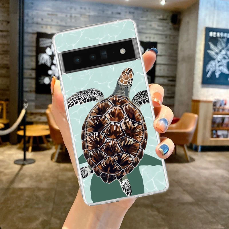 Милый мультяшный мобильный телефон с морской черепахой цвет синий для Google Pixel 9 Pro