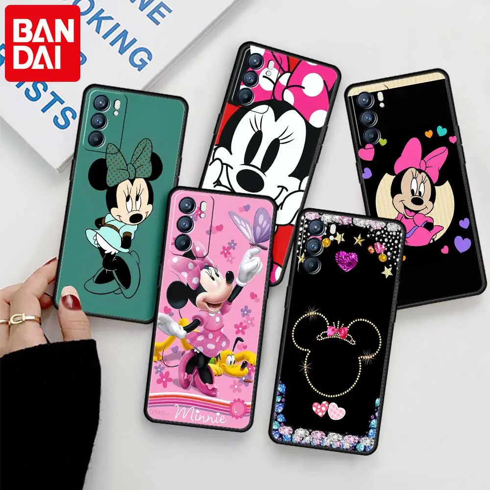 

Cute Minnie Case for Oppo A53 F19 A93 A15 A52 A9 A5 A54 A16 A95 A31 2020 A5s A3s A12e A16s A72 A32 Cartoon Silicone Phone Cover