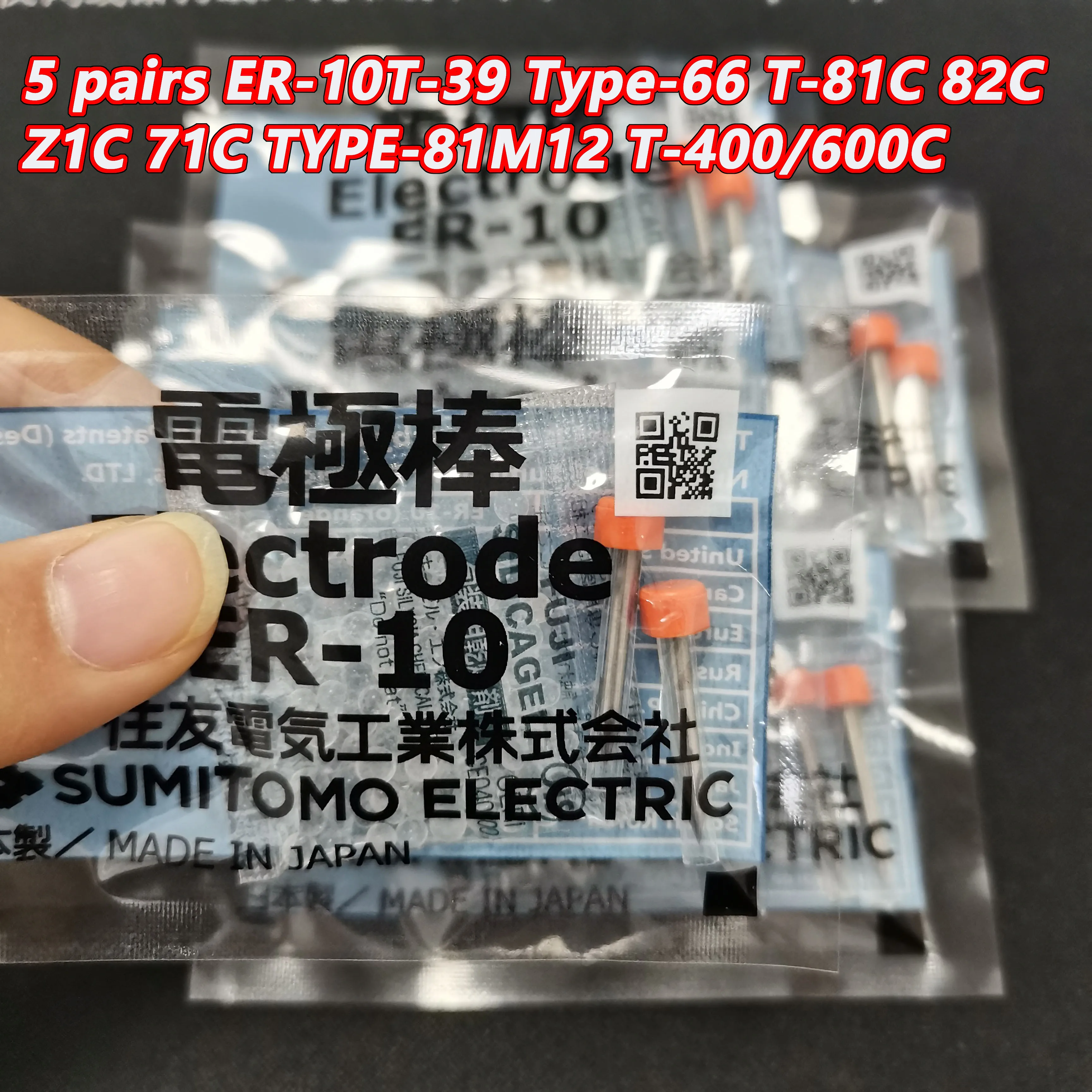 5 pairsER-10 Electrode Sumitomo T-39 Type-66 T-81C 82C Z1C 71C TYPE-81M12 T-400/600CFiberFusionSplicerWeldingElectrodesRod ER-10