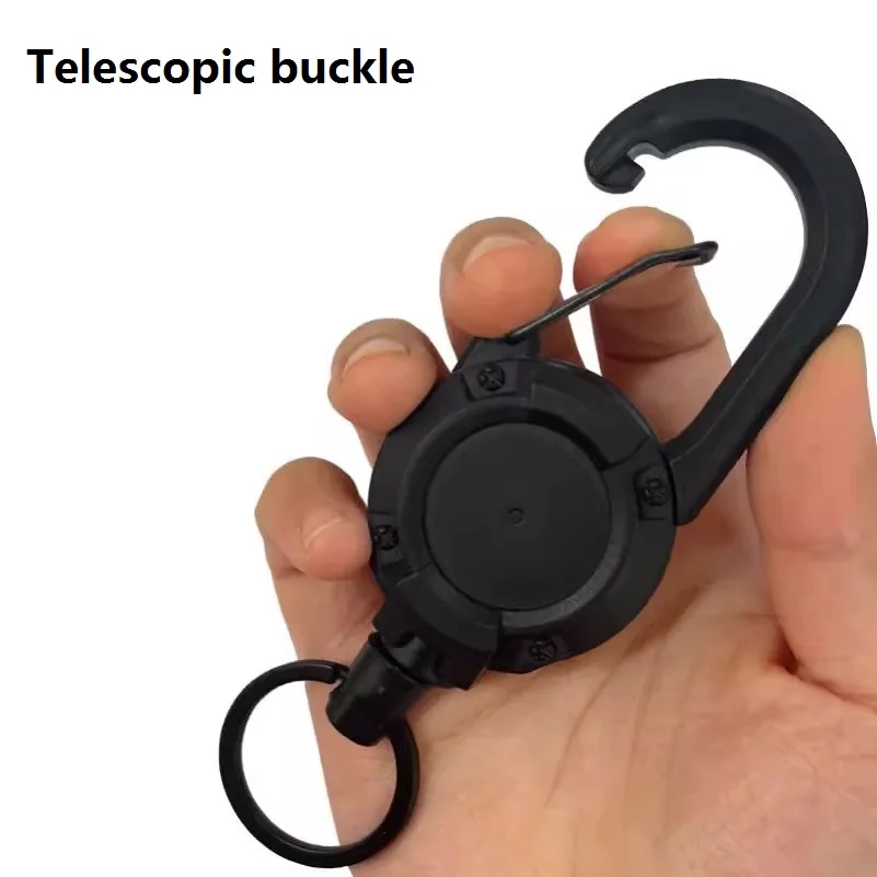 

Backpack steel wire rope road sub expansion buckle outdoor fishing anti loss easy to pull buckle access card key hanging buckle