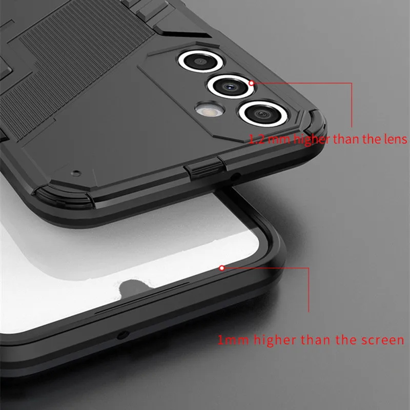 For Samsung Galaxy A24 4G Case For Samsung A24 Cover Punk Style Hard Armor Bracket Bumper For Samsung Galaxy A24 Fundas