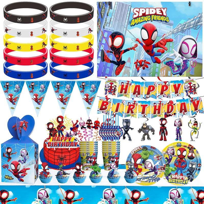 Спайди и его удивительные друзья украшение для дня рождения набор посуды тарелки