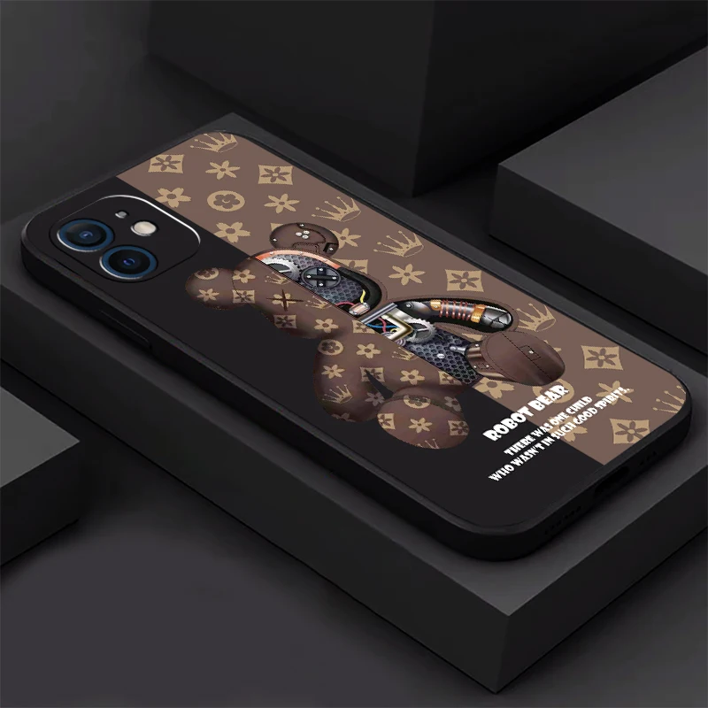 Роскошный мультяшный чехол с медведем для телефона iPhone 11 12 13 6 6S 7 8 Plus X XR 11Pro XS Max