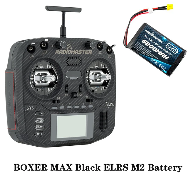 RadioMaster Boxer Max ELRS 2.4GHz Black + 2S 6200mAh battery