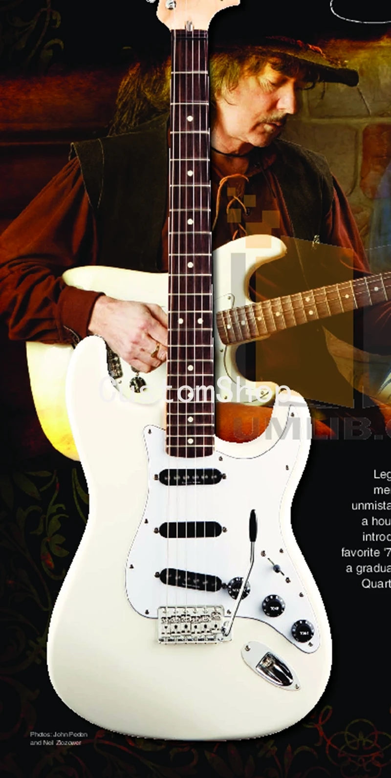 

Ritchie Blackmore Signature Alpine White Strat Elecric Guitar Scalloped Rosewood Fingerboard, Big Headstock, Triangle Neck Plate