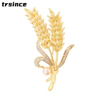 luxury rhinestone wheat ear brooch collar pins for women mens party brooches suit pin jewelry accessories