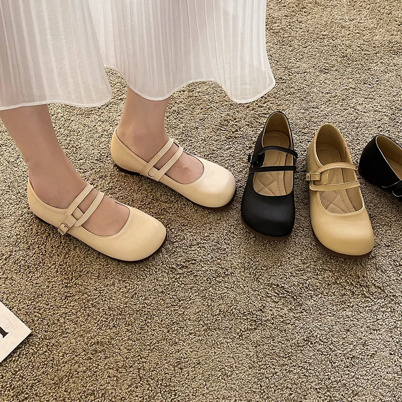 2022 Classics Style Women Shoes Mary Janes Fashion Shoes Woman Big Head Casual Loafers Retro Spring Autumn New Ladies Shoes