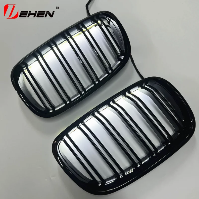 Для BMW X5 X6 Seriese E70 E71 E72 светодиодная глянцевая черная решетка модификация двойная