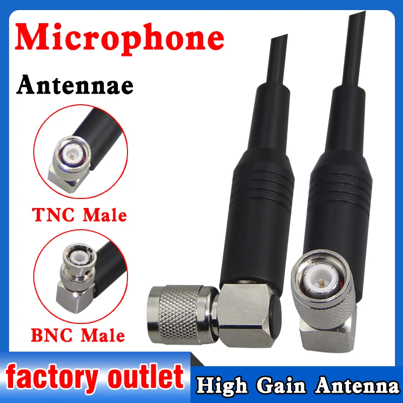 Фото Антенна для микрофона BNC/TNC UHF для беспроводных микрофонных систем Shure PGX24 SLX24 SLX4 PG58 SM 58 BETA58A, частота 400-900 МГц №2