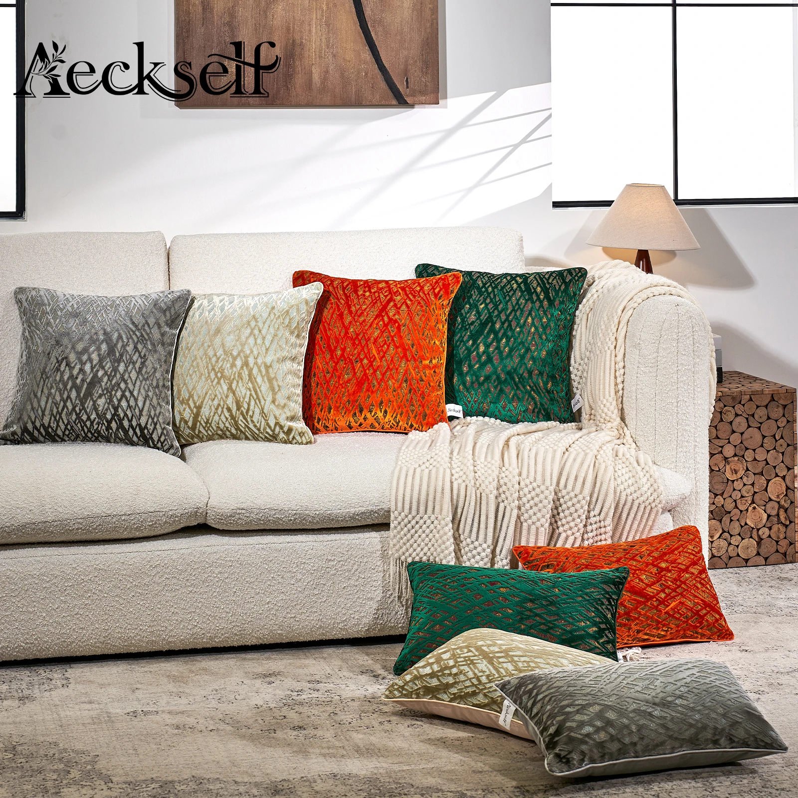 Роскошная бархатная наволочка Aeckself в полоску домашний декор декоративная