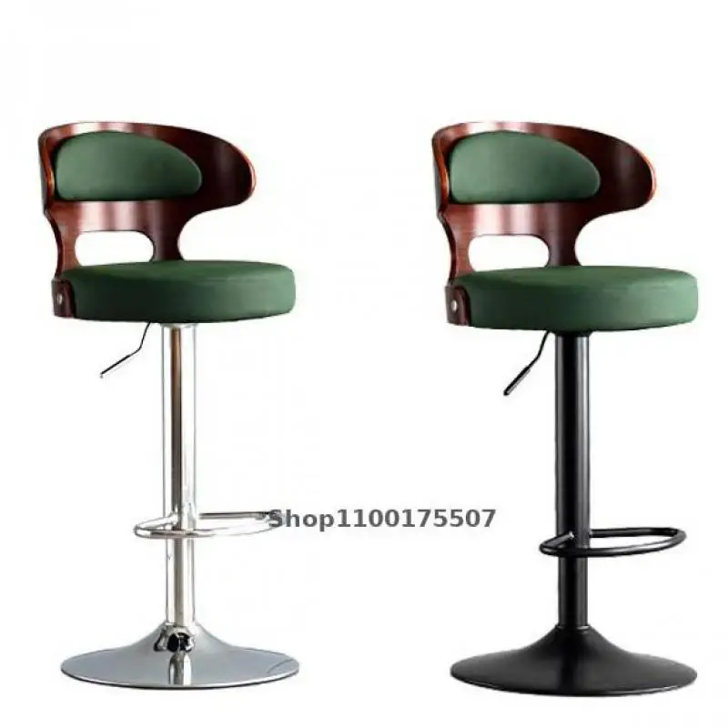 Барный стул вращающийся высокий из массива дерева современный минималистичный