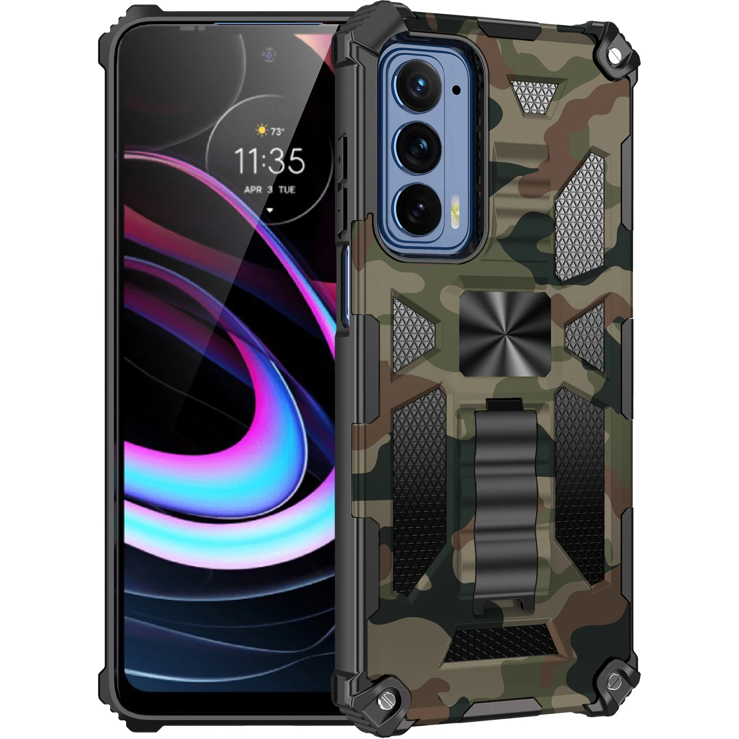 

Camouflage Armor Phone Case for Motorola Moto Play 2023 Edge G20 G30 G100 G Stylus ONE ACE Power Shockproof Car Magnetic Cover