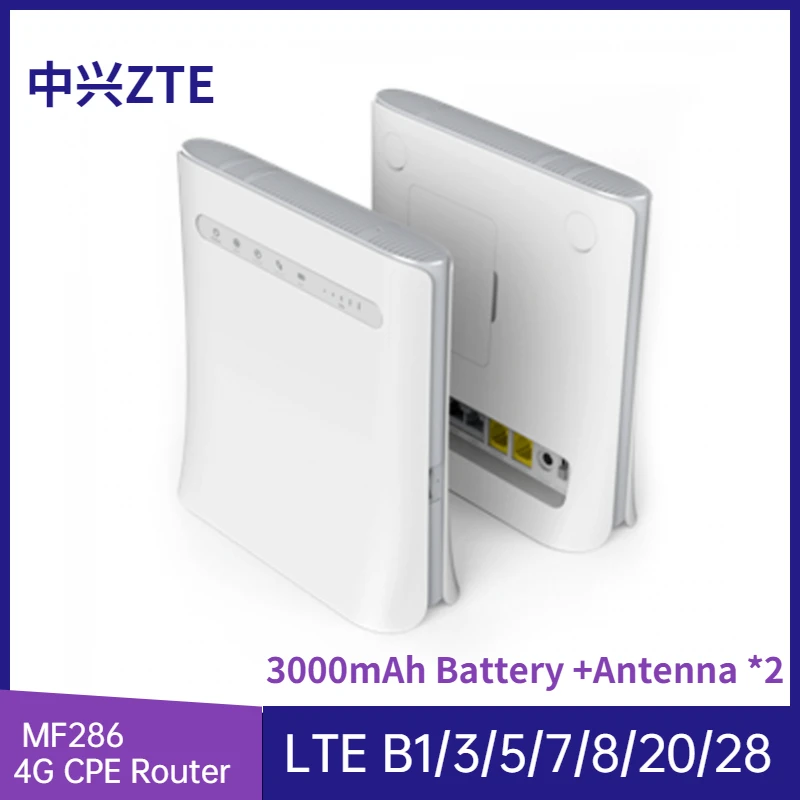 ZTE MF286 4G беспроводной маршрутизатор RJ45/RJ11 CAT6 SIM-карта точка доступа внешняя