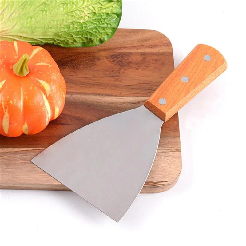 

Stainless Steel Pancake Turner Spatula Scoop With Wooden Handle Steak Pizza Dish Shovel Baking Pastry Tool Kitchen Accessories