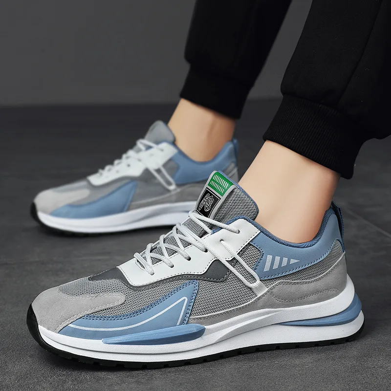 

Кроссовки мужские с вулканизированной подошвой, Повседневная модная уличная спортивная обувь, дышащие Нескользящие, из сетчатого материал...