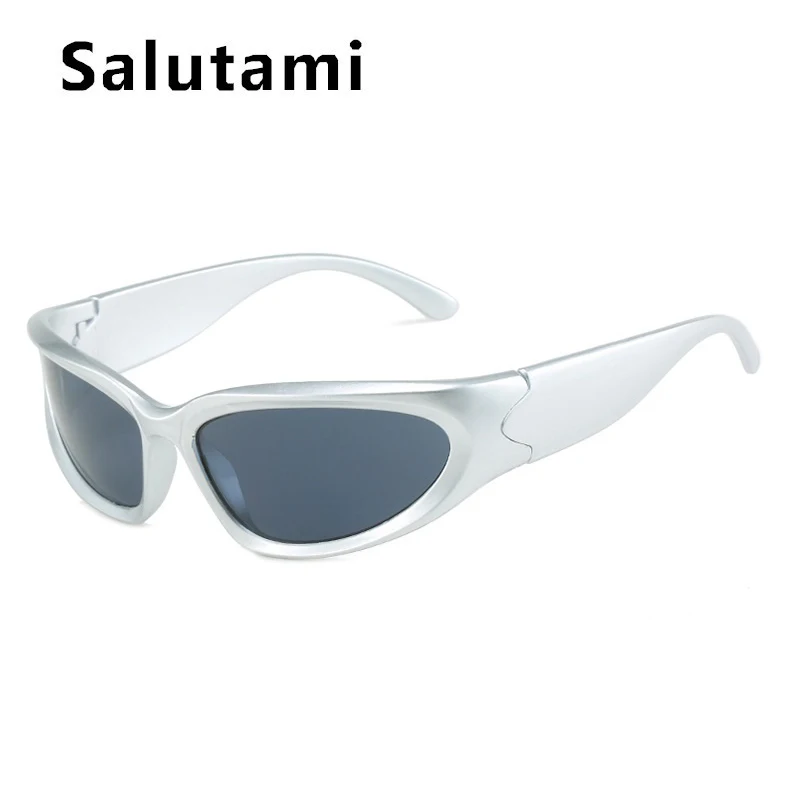 ins hot steampunk sunglasses for women new luxury brand silver mirror oval sun glasses men vintage hip hop punk eyewear shades free global shipping