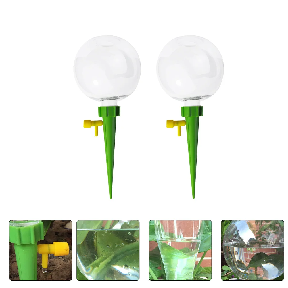 

2 Pcs Automatic Watering Ball Self Stake Plastic Waterer Drip Irrigation Spike Drinking Fountain Vacation