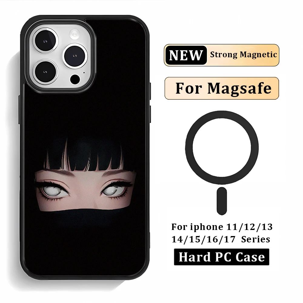 Фото Чехол для телефона Dark Girl Eyes для iPhone 17 16 15 14 13 12 11 Pro Max Plus Air, совместимый с MagSafe, противоударный, из твердого поликарбоната №2