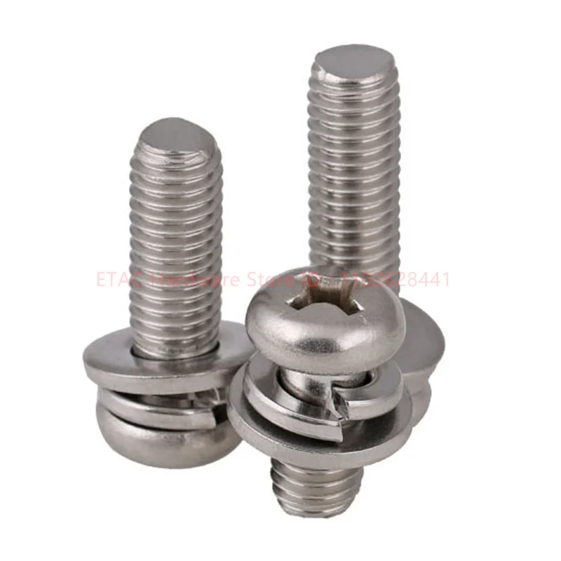 

M2-M10 304 Stainless Steel Cross Pan Head Screw With Washer Sets