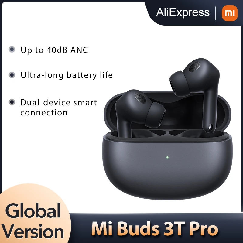 

Беспроводные наушники XIAOMI Mi Buds 3T Pro, умные наушники с активным шумоподавлением до 40 дБ, Hi-Fi качество звука, два устройства