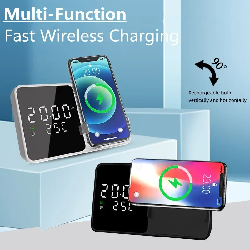 Led Digital Thermometer Phone Chargers Fast Charging Station For Iphone Samsung