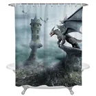 Декоративная занавеска для душа с крючками, из дизайнерские занавески для душа полиэстера