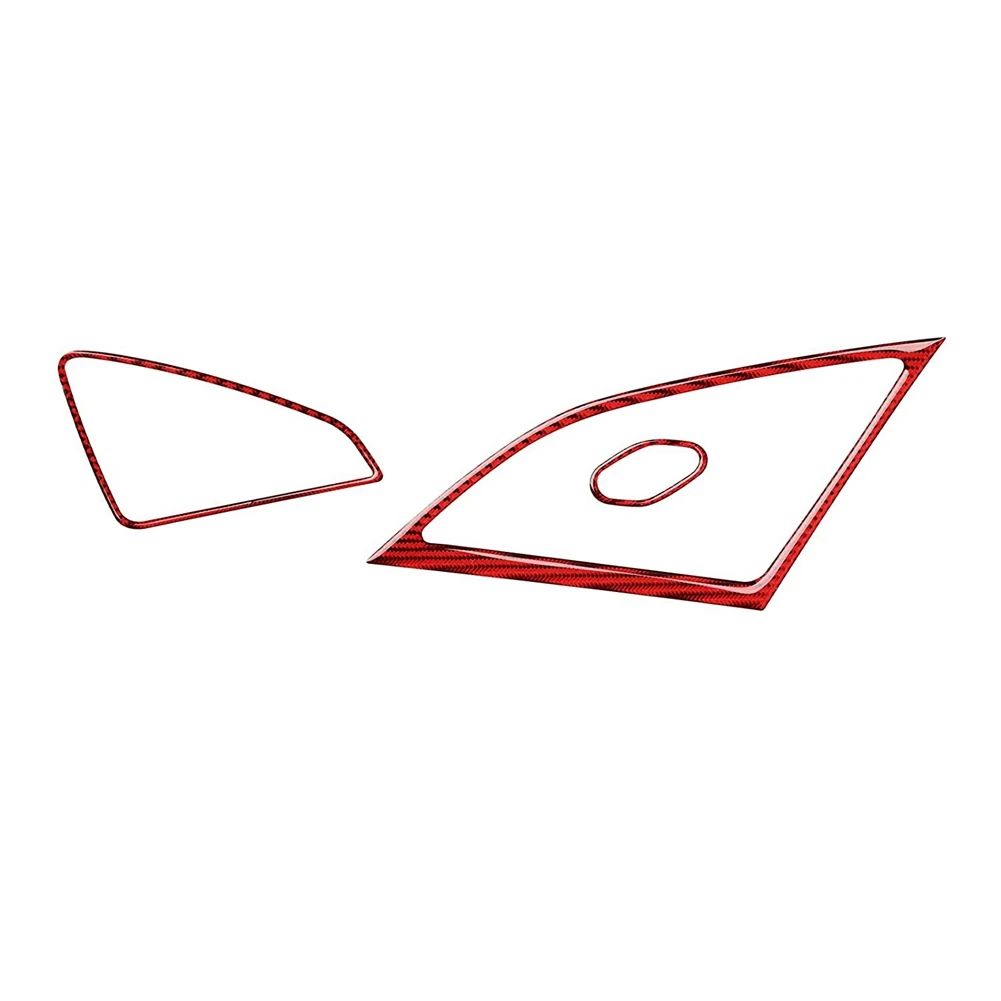 

Car Side Door Speaker Cover Trims Sticker Kit Decal Carbon Fiber for Chevrolet Corvette C7 2014-2019, Red