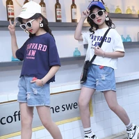 girls suits 2022 summer suits new childrens clothing girls short sleeved t shirt shorts 2 piece casual clothes