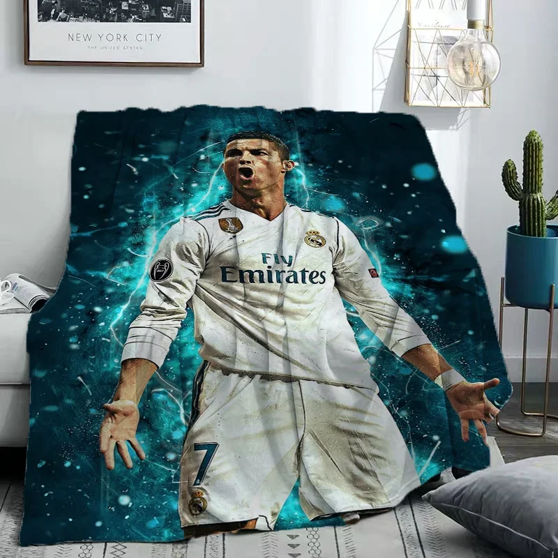 Милое Одеяло Cr7 Ronaldo Мягкое Флисовое Для Дивана Кемпинга Сна Бархатное