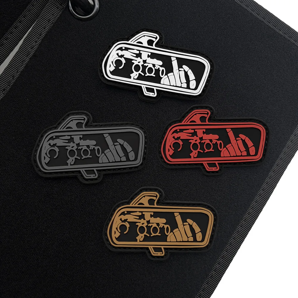Фото Тактическая нашивка Night Vision Mechanical Finger PVC Morale Patch с креплением на липучке, в стиле ретро-зеркала заднего вида, для рюкзаков и одежды №5