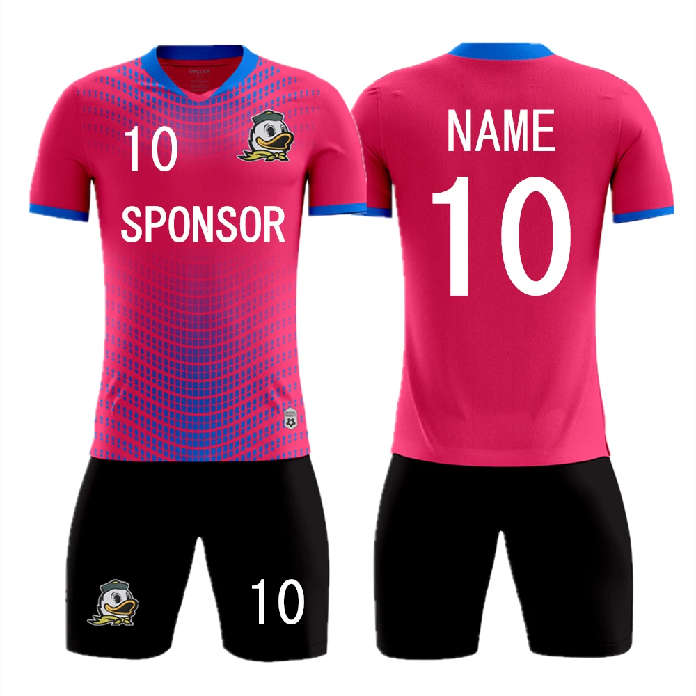 

Kids Adult Soccer Jersey Set Short Sleeve Training Suit Men Women Print Football Uniforms Custom Boys Girls V-Neck Sportswear