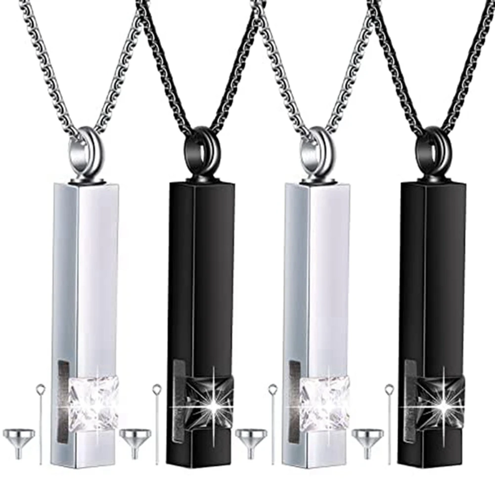 

4 Pieces Memorial Urn Necklace Dog Urn Jewelry Locket Ash Pendants Waterproof Cremation Keepsakes for Men Women Jewelry