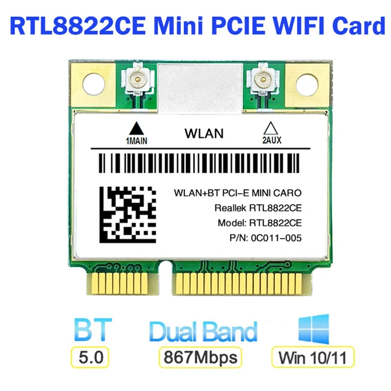 RTL8822CE 1200 Мбит/с 2 4G/5Ghz 802.11AC Wi-Fi сетевая карта Mini PCIe Bluetooth 5 0 Поддержка ноутбука/ПК