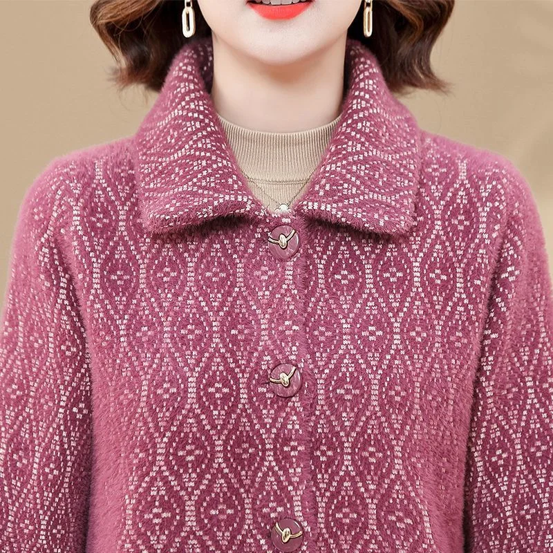 Осенне-зимний новый кардиган для матери шерстяное пальто Трендовое